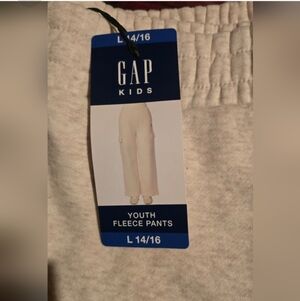 GAP Youth Wide Leg Fleece Pants, Beige